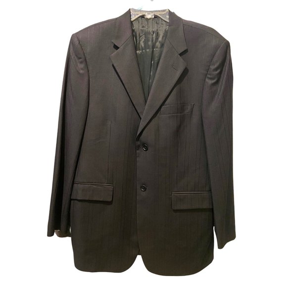 Angelico Gianni Manzoni black Italian wool suit jacket sz 40 drop 6R - Picture 1 of 11